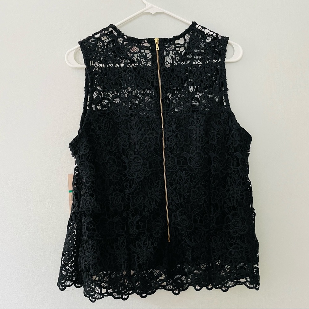 NANETTE LEPORE NWT Black Crochet Lace Sleeveless Top - Picture 2 of 13